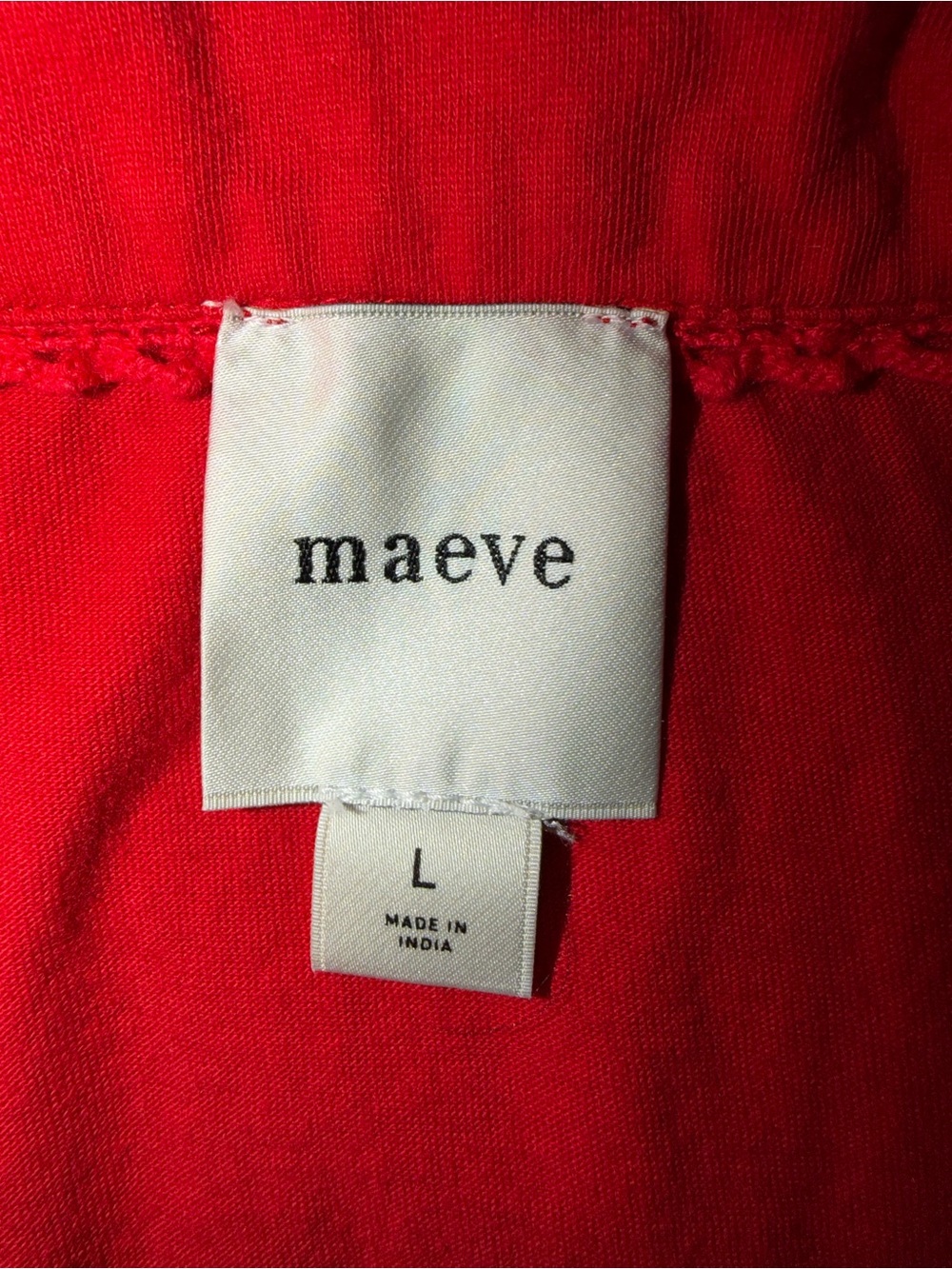 Maeve Anthropologie Red Puff Sleeve Smocked Top L - Picture 4 of 5